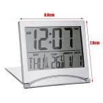 Digital thermometer, clock and calendar, for interior, silver color
